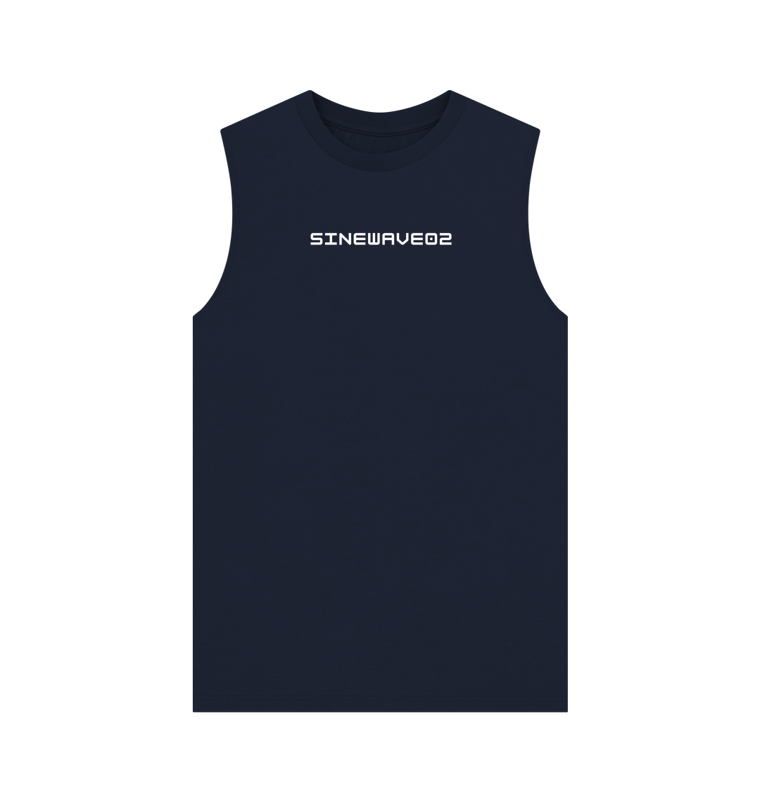 Navy Blue Printed Vest Top